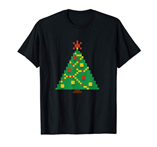 Pixelated 8 Bit Craft Christmas Tree Christmas Camiseta