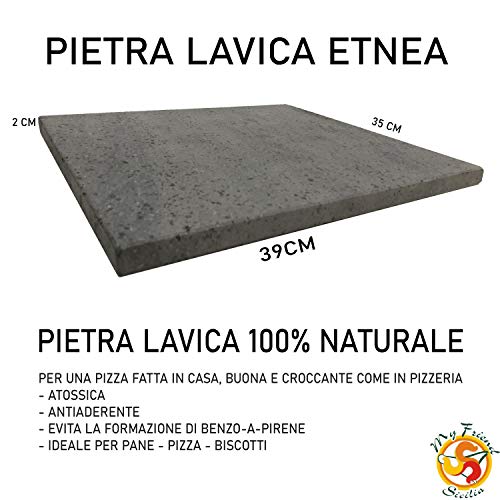 PIZZA DE PIEDRA NATURAL - PIETRA COMPARTIDO DE MEDIOS HEROPLAZA ' ETNA - HECHO EN ITALIA SICILIA