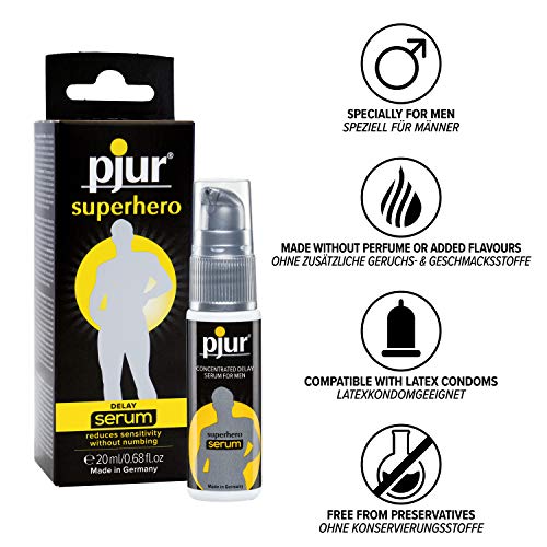 pjur superhero DELAY serum - Gel retardante para hombres - reduce la sensibilidad en el pene, sin insensibilizar (20ml)