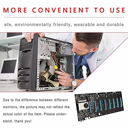 Placa Base de la Máquina Minera, BTC S37 Mining Machine Motherboard CPU Group 8 Video Card Slots DDR3 Memory Integrated VGA Interface Low Power Consume