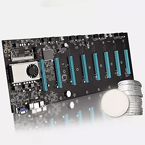 Placa Base de la Máquina Minera, BTC S37 Mining Machine Motherboard CPU Group 8 Video Card Slots DDR3 Memory Integrated VGA Interface Low Power Consume