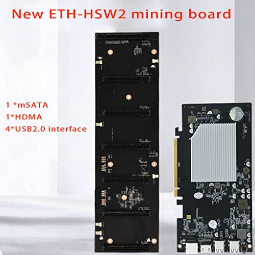 Placa base ETH-HSW2 VGA 6-GPU Bitcoin a bordo placas base para Miner 6 PCI-E Mining Mainboard DDR3 SATA2.0 para Win 10 6 pcie Slot Motherboard para minería