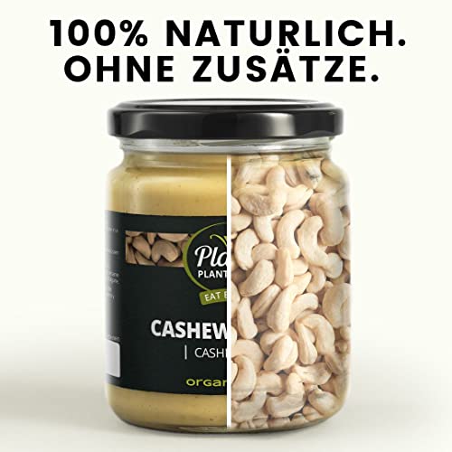 Planet Plant-Based Mantequilla de anacardo, orgánica, vegana, sin gluten. 2 frascos (2x250g), consiste en 100% de anacardos orgánicos ligeramente tostados - Consistencia tierna y cremosa