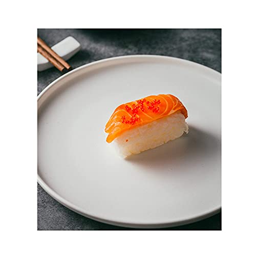 Plato Llano Plato de Postre de cerámica, Plato de Desayuno clásico, Plato de Servicio de Esmalte Mate Adecuado para Uso Diario Familiar y Catering en restaurantes. Plato (Color: Negro, Tamaño: 4 paq