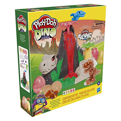 Play- Doh - Volcán Isla Lava Bones con masa HydroGlitz de Play-Doh Slime - Habsro F1500RC0