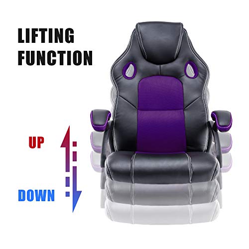 play haha. Silla de Escritorio para Videojuegos, Estilo de Carreras, Silla de Oficina giratoria, ergonómica, Silla de Trabajo con Soporte Lumbar, de Piel sintética con Silla de Trabajo Ajustable