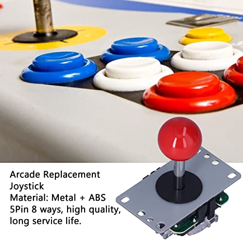Player Classic DIY Arcade Joystick Kit Piezas Codificador USB a PC Controla Juegos, Joystick Arcade de 5 Pines Y 8 Vías, para Consolas de Videojuegos Raspberry Pi, Xbox 360, PS2, PS3(Rojo)