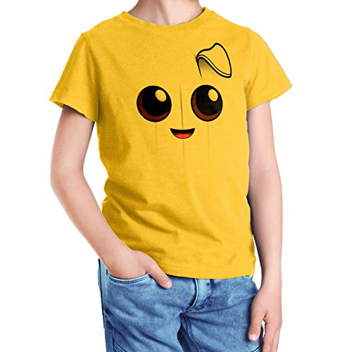 Playera para niños Peely Banana con Cara Sonriente para niños Battle Royale Gamer tee Top Amarillo Girasol 9-11 Años