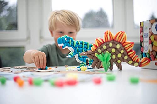 PlayMais PACK MAXI – Fun to play Dinosaur para niños a partir de 3 años | Juguete de motricidad con 1000 PlayMais & Plantillas de manualidades | Estimula la creatividad y la motricidad fina