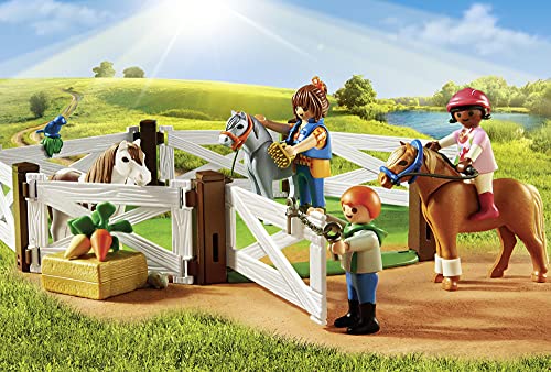 Playmobil-6927 Playmobil Figura de construcción Granja de Ponis con muchos Animales y Pajar, A partir de 4 años, multicolor (6927)