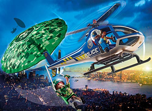 PLAYMOBIL City Action Helicóptero de Policía: persecución en paracaídas, A partir de 4 años (70569)