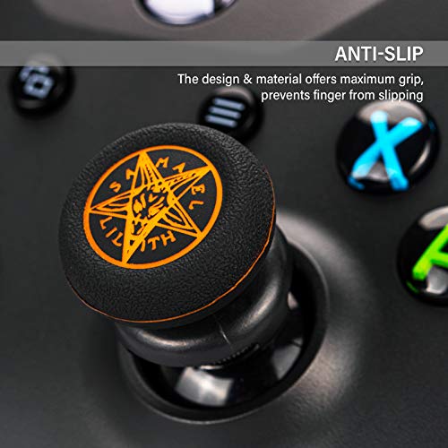 Playrealm FPS Thumbstick Grip Agarres para el Pulgar Extensor Y Impresión Caucho Silicona Apretón Cubrir 2 juegos para Controlador Xbox Series X/S y Xbox One (Naranja Demonio)