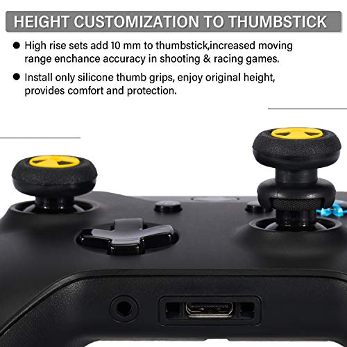 Playrealm FPS Thumbstick Grip Agarres para el Pulgar Extensor Y Textura 3D Caucho Silicona Apretón Cubrir 2 juegos para Xbox One (Radiación Negra)