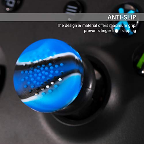 Playrealm FPS Thumbstick Grip Agarres para el Pulgar Extensor Y Textura 3D Caucho Silicona Apretón Cubrir 2 juegos para Xbox Series X/S & Xbox One Mando (Azul Camuflaje)