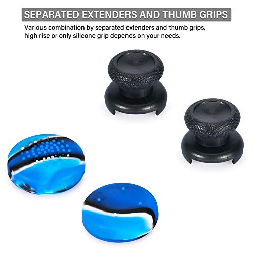 Playrealm FPS Thumbstick Grip Agarres para el Pulgar Extensor Y Textura 3D Caucho Silicona Apretón Cubrir 2 juegos para Xbox Series X/S & Xbox One Mando (Azul Camuflaje)