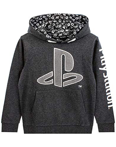 Playstation Capucha del Logotipo de Boy Gamer con Veste Manga Larga con carbón 11-12 años