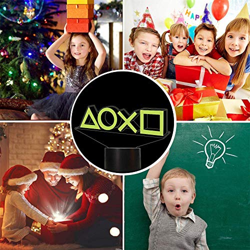 Playstation Icon3D - Lámpara de ilusión (16 colores, con luz LED de acrílico, para decoración del hogar, cargador USB, juguetes geniales, ideas para cumpleaños, vacaciones, Navidad para bebé