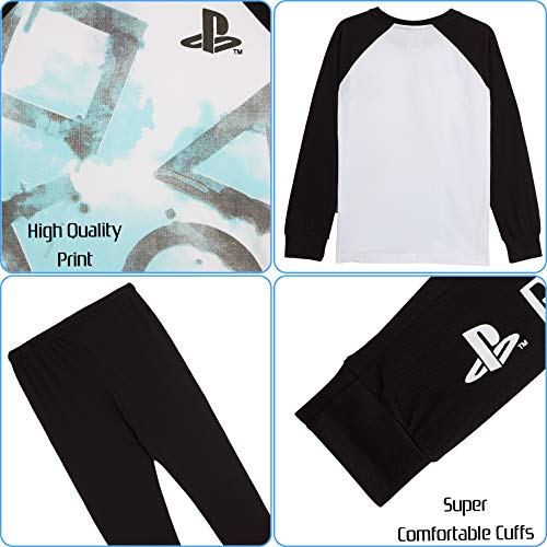 PlayStation Pijama Niño, Pijamas Niños con Pantalon Negro y Camiseta de Manga Larga, Ropa Niño de Dormir 100% Algodon, Regalos para Niños y Adolescentes Edad 7 a 15 Años (7-8 años)
