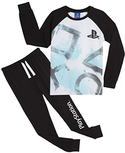 PlayStation Pijama Niño, Pijamas Niños con Pantalon Negro y Camiseta de Manga Larga, Ropa Niño de Dormir 100% Algodon, Regalos para Niños y Adolescentes Edad 7 a 15 Años (7-8 años)