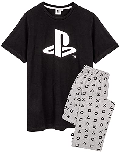 Playstation Pijamas Mens Camiseta con Pantalones Largos o Cortos PJS XL