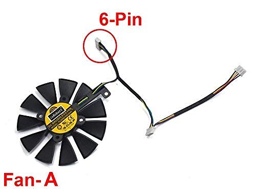 PLD09210S12HH Ventilador de Refrigeración de Repuesto Graphics Card Fan para ASUS STRIX R9 390 X 390 RX 480 RX 580 GTX 980 Ti 1060 1070 1080 Gaming Graphic Card (Fan-A(6pin))