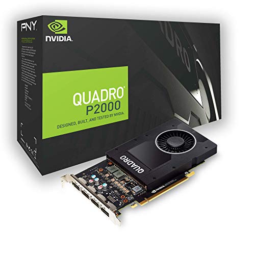 PNY NVIDIA Quadro P2000 - Tarjeta gráfica profesional (4 unidades, 5 GB, GDDR5, PCI Express), color negro