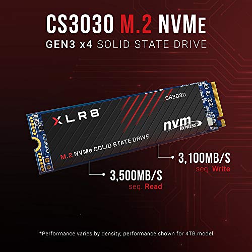 PNY XLR8 CS3030 Unidad de Estado sólido M.2 250 GB PCI Express 3D TLC NVMe - Disco Duro sólido (250 GB, M.2, 3500 MB/s)