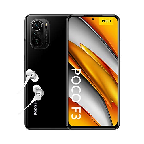 POCO F3 5G - Smartphone 8+256GB, 6,67” 120 Hz AMOLED DotDisplay, Snapdragon 870, cámara triple de 48MP, 4520 mAh, Negro Nocturno (versión ES/PT), incluye auriculares Mi