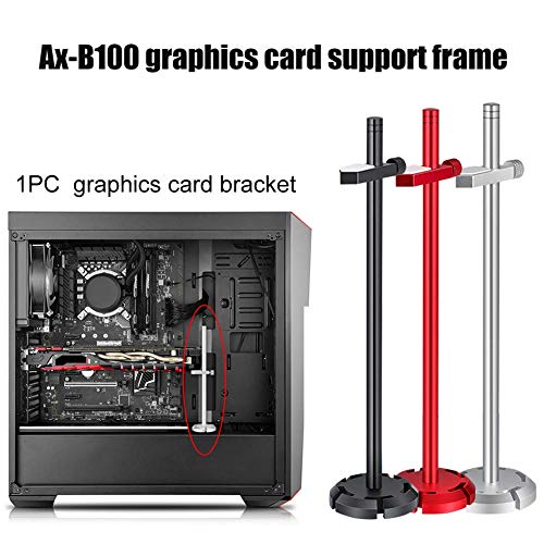 POHOVE Tarjeta Gráfica Gpu Brace Soporte, Tarjeta de Vídeo Sag Soporte, Soporte Deslizante Ajustable Soporte para Ordenador Carcasas, Anodizado Aeroespacial Aluminio - Rojo, Free Size