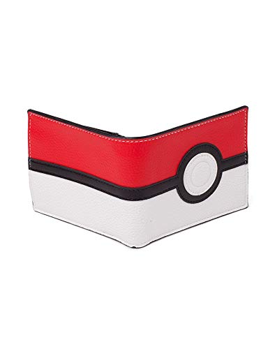 PoKéMoN Billetera Pokemon-Pokeball Bifold para Hombre, Rojo, Blanco y Negro, estándar