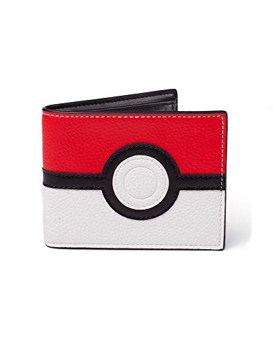 PoKéMoN Billetera Pokemon-Pokeball Bifold para Hombre, Rojo, Blanco y Negro, estándar