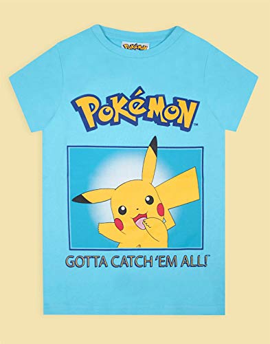 Pokemon Camiseta niños Pikachu Gotta Catch Em All Kids Girls Blue Top 9-10 años