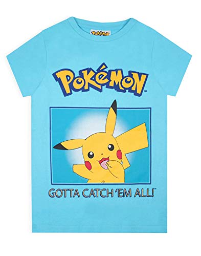 Pokemon Camiseta niños Pikachu Gotta Catch Em All Kids Girls Blue Top 9-10 años