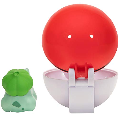 Pokemon Clip 'N' Go Bulbasaur y Poké Ball | Contiene 1 Figura de 5 cm y 1 Poké Ball | Nueva Ola 2021 | Licencia Oficial