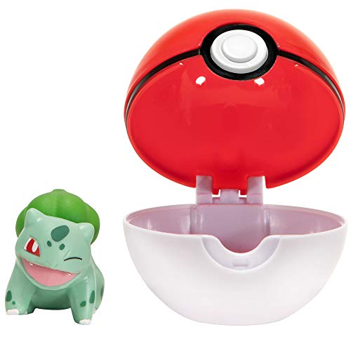 Pokemon Clip 'N' Go Bulbasaur y Poké Ball | Contiene 1 Figura de 5 cm y 1 Poké Ball | Nueva Ola 2021 | Licencia Oficial