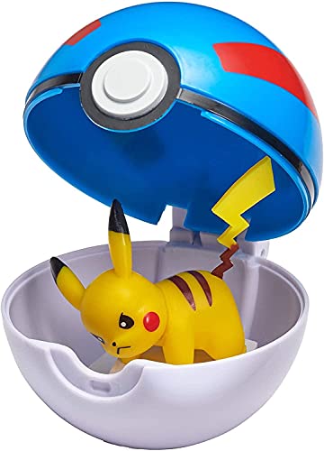 Pokémon Clip 'N' Go Pikachu y Poké Ball, Contiene 1 Figura y 1 Poké Ball, New Wave 2021, con Licencia Oficial