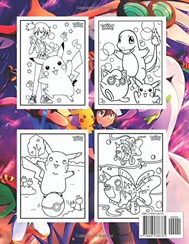 Pokèmon Colouring Book: 100 Pages. Amazing Pokèmon Coloring Pages for Kids to Relax and Have Fun, Great Gift Idea for Pokèmon Fans!