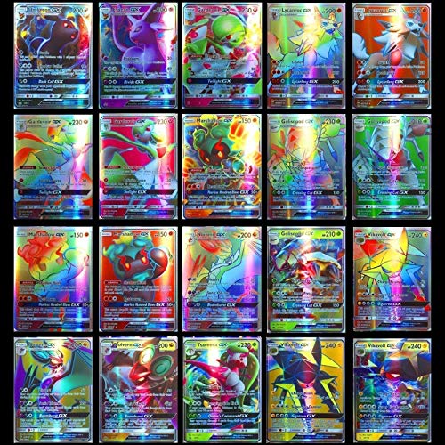 Pokémon - Juego de tarjetas de felicitación (100 unidades, 95 GX + 5 Mega Trading Cards