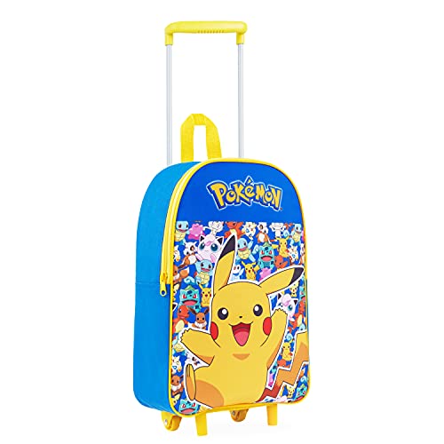 Pokemon Maletas Viaje para Niños, Maleta Cabina Avion con Pikachu, Mochila con Ruedas para Viajes, Regalos para Niños y Niñas