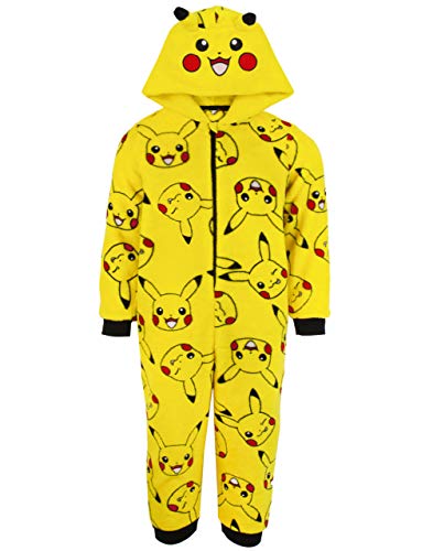 Pokemon Onesie Boys Pikachu Amarillo 3D Orejas Niños Todos En Un Pijamas PJs 9-10 años