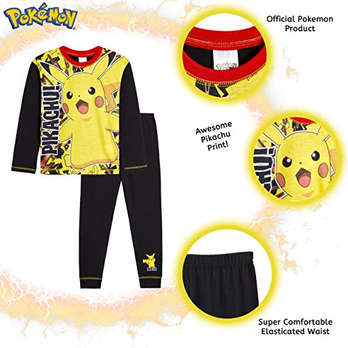 Pokemon Pijamas para niños PJs Pikachu 5-6 7-8 9-10 11-12 años (9-10 años)