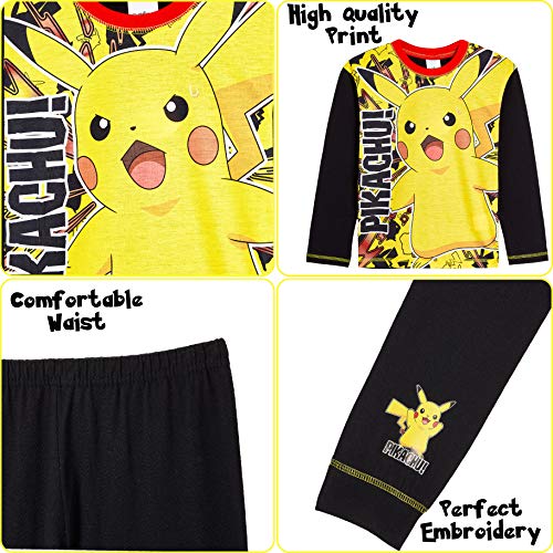 Pokemon Pijamas para niños PJs Pikachu 5-6 7-8 9-10 11-12 años (9-10 años)