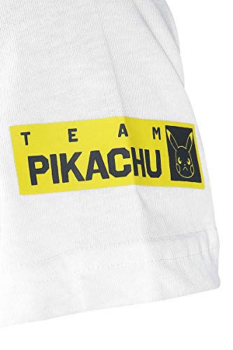 Pokemon Pikachu - Team Pika Mujer Camiseta Negro/Blanco/Amarillo M, 100% algodón, Regular