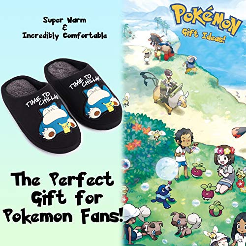 Pokemon Zapatillas de Estar En Casa Hombre Diseño Snorlax y Pikachu, Merchandising Oficial Pokemon, Zapatilla Invierno Suela Goma Dura Interior Exterior, Regalos para Hombres Padres (40/41 EU)