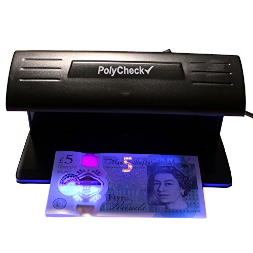 PolyCheck Detector de billetes falsos UV 2 en 1 con 2 bombillas DuraBulb de repuesto