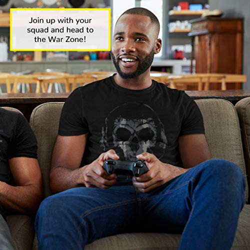 Popgear Call of Duty Zona de Guerra Auriculares cráneo Camiseta para Hombre Negro XL