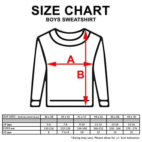 Popgear Crewneck Sweatshirt Sudadera, Negro, 10-11 Años para Niños