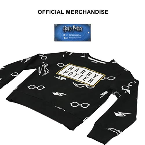 Popgear Crewneck Sweatshirt Sudadera, Negro, 10-11 Años para Niños