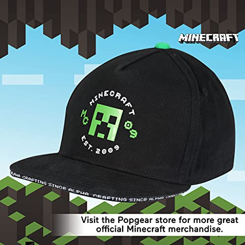 Popgear Minecraft Creeper EST 2009 Boys Baseball Cap | Official Merchandise Gorras de béisbol, Negro, Talla única para Niños