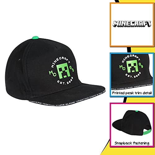 Popgear Minecraft Creeper EST 2009 Boys Baseball Cap | Official Merchandise Gorras de béisbol, Negro, Talla única para Niños
